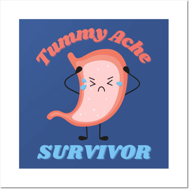 Tummy Ache Survivor Cute Kawaii Wall Art by Enriched by Art